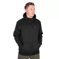 Fox Collection Soft Shell Jacket Black & Orange kapucnis kabát