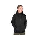 Fox Collection Soft Shell Jacket Black & Orange kapucnis kabát