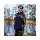 Fox LW BLack / Camo Split Zip Hoody kapucnis felső