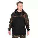 Fox LW BLack / Camo Split Zip Hoody kapucnis felső