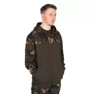 Fox LW Khaki / Camo Split Zip Hoody kapucnis felső