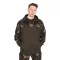 Fox LW Khaki / Camo Split Zip Hoody kapucnis felső