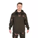 Fox LW Khaki / Camo Split Zip Hoody kapucnis felső