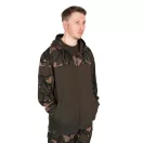Fox LW Khaki / Camo Split Zip Hoody kapucnis felső