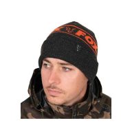 Fox Collection Beanie Hat Black Orange téli sapka