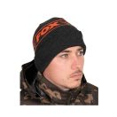 Fox Collection Beanie Hat Black Orange téli sapka