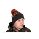 Fox Collection Bobble Beanie Black Orange téli sapka