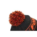 Fox Collection Bobble Beanie Black Orange téli sapka