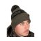 Fox Collection Bobble Beanie Green Black téli sapka