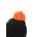 Fox Collection Bobble Hat Black Orange bojtos téli sapka