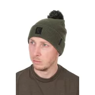 Fox Collection Bobble Hat Green Black bojtos téli sapka