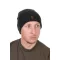 Fox Collection Beanie Hat Black & Orange téli sapka