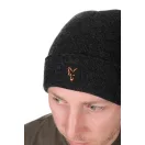 Fox Collection Beanie Hat Black & Orange téli sapka