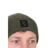 Fox Collection Beanie Hat Green Black téli sapka