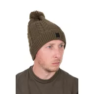 Fox Khaki Knitted Bobble Hat kötött téli sapka 
