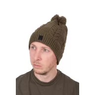 Fox Khaki Knitted Bobble Hat kötött téli sapka 