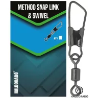   Haldorádó Method Snap Link & Swivel karabineres forgókapocs method előkékhez