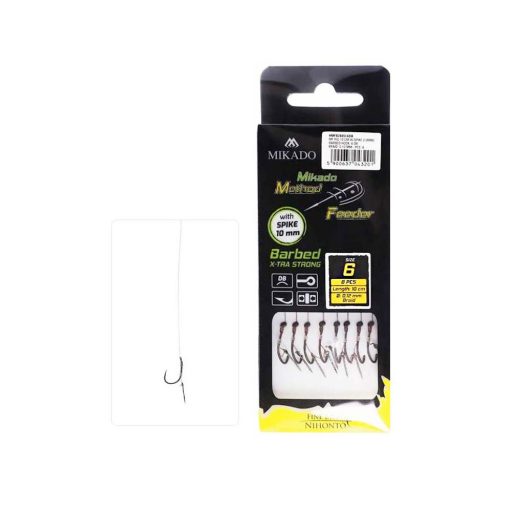 Mikado Method Feeder Xtra Strong Rig előke csalitüskés szakállnélküli horog 8.