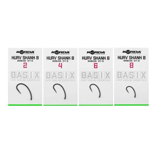 Korda Basix Barbless Kurv Shank Hook szakáll nélküli pontyozó horog 6
