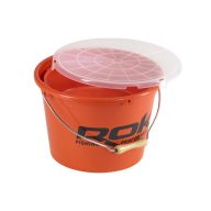   Rok Round Bait Bucket kerek csalis vödör 13 liter fedél+belső tálca narancs