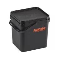   Rok Fishing Square Bait Bucket szögletes csalis vödör fedéllel 17 liter fekete