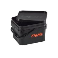   Rok Square Bait Bucket szögletes csalis vödör tálcával+fedéllel 10 liter fekete