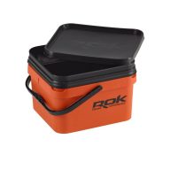 Rok Square Bait Bucket szögletes csalis vödör tálcával+fedéllel 10 liter fekete