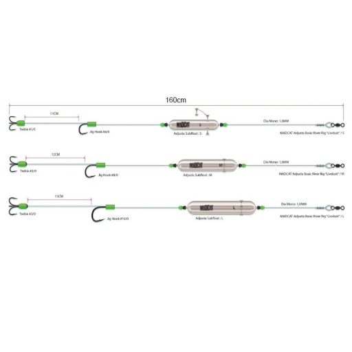 Madcat Adj. Basic River LB 160cm szerelék 1/0+6/0 