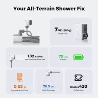   Flextail Tiny Shower hordozható újratölthető kültéri zuhany 2,5L/perc vízáramlással